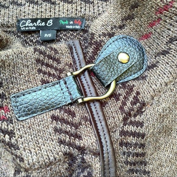 Charlie B Wool Blend Open Front Sweater Jacket Made in Italy Size S - Picture 3 of 10